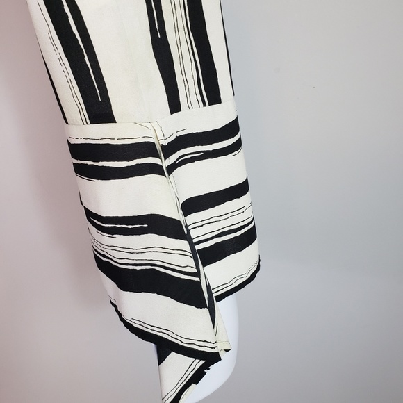 BCBGMaxAzria Cyra top stripe peplum side drape zip - Picture 5 of 7